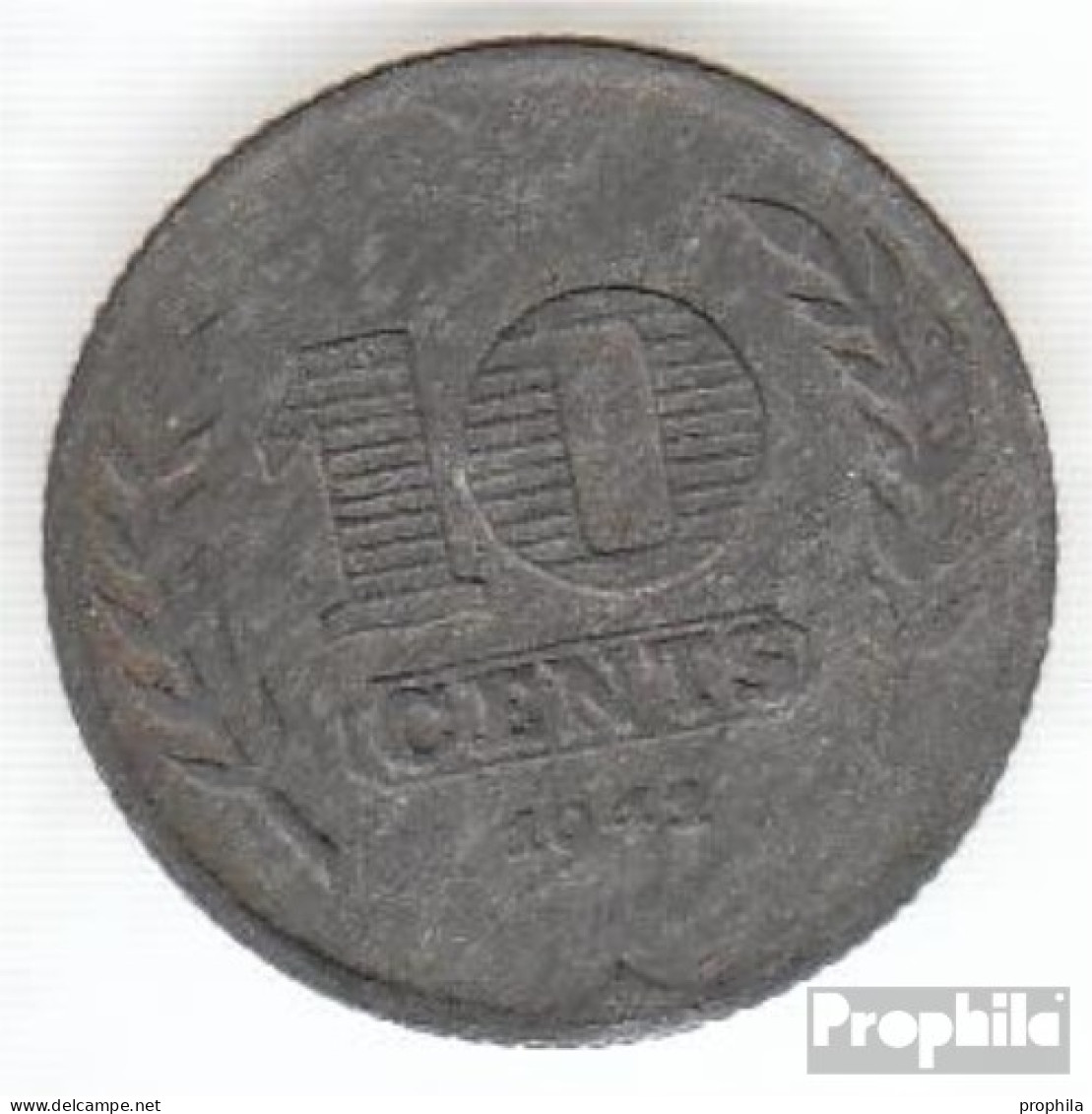 Niederlande KM-Nr. : 173 1943 Vorzüglich Zink Vorzüglich 1943 10 Cents Tulpen - 10 Cent