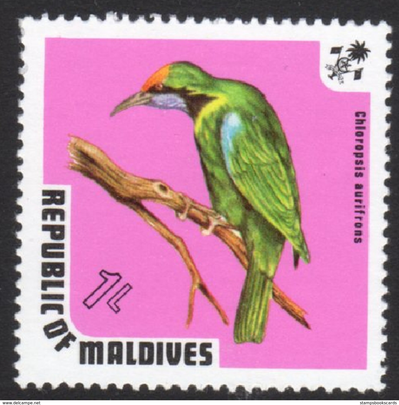 Maldives Chioropsis Aurifrons Mnh Stamp - Songbirds & Tree Dwellers