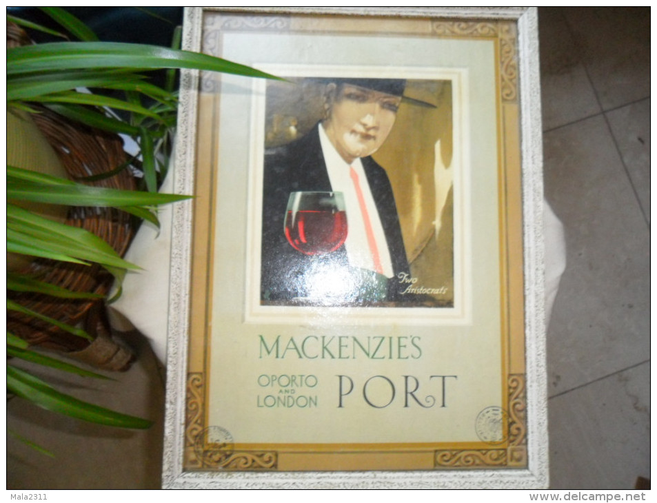 ANCIENNE PUB CARTON / CADRE BOIS  PORTO MACKENZIES - Enseignes