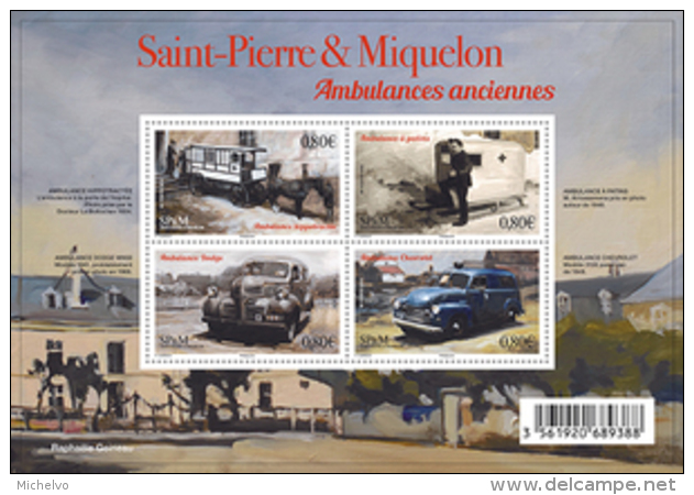 SP & M 2016 - Yv N° F1166 ** - Bloc Les Ambulances (timbres 1166 à 1169) - Nuovi