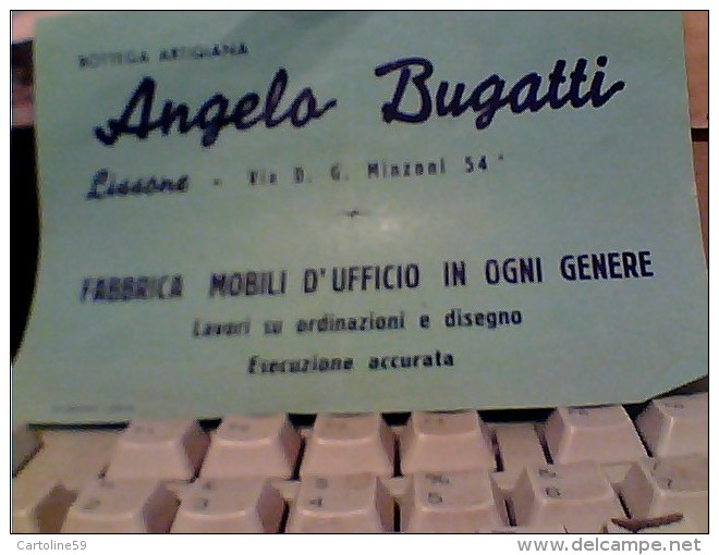 Foglio Ditta A Bugatti Mobili Artigiani Lissone  1940/50 Circa  FN3712 - Pubblicitari