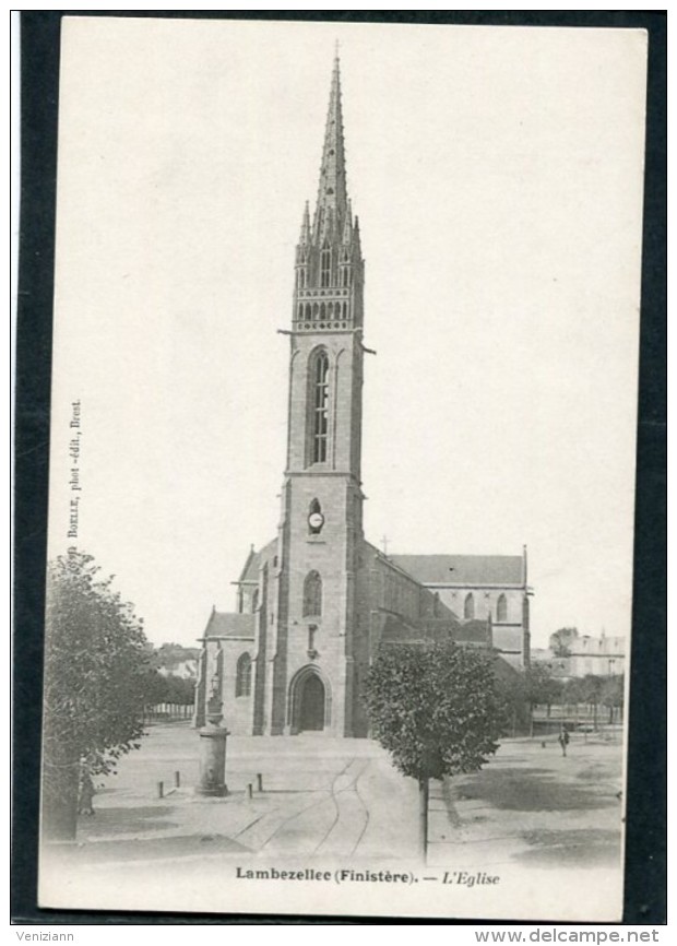 CPA - LAMBEZELLEC - L'Eglise  (dos Non Divisé) - Sonstige & Ohne Zuordnung