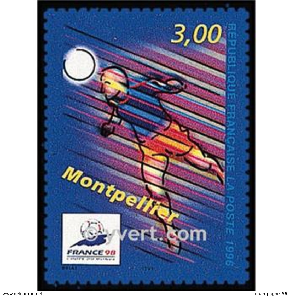 * 1996 N° 3011 FRANCE 98 OBLITÉRÉ 26.6.1996 NUANCE COULEUR - Used Stamps