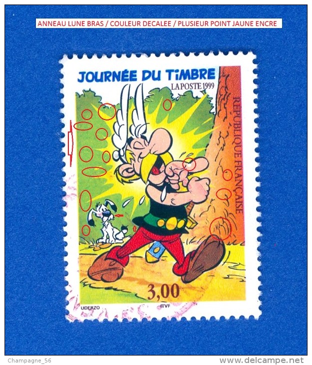 * 1999  N° 3225   ASTÉRIX   OBLITÉRÉ CACHET ROUGE - Oblitérés