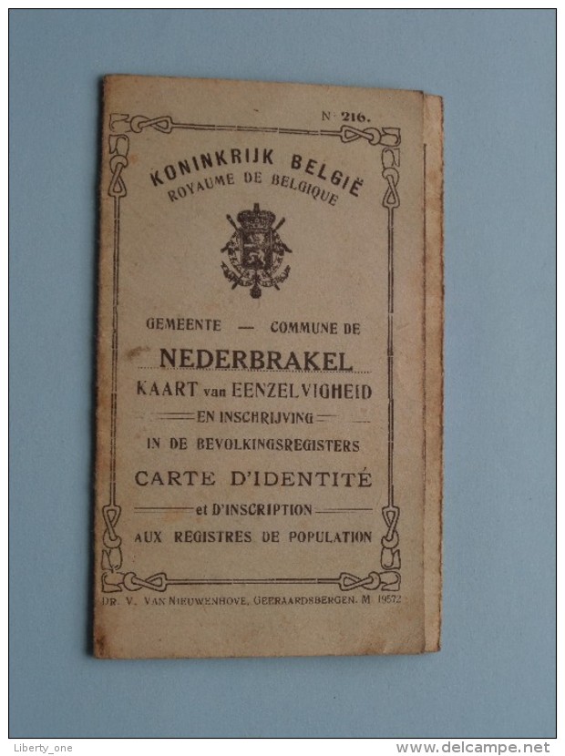 Carte D´Identite / Eenzelvigheid NEDERBRAKEL Van Nedervelde 11/3/1864 SEGELSEM Hergergierst ( Voir Photo Pour Détail ) ! - Non Classés