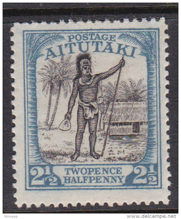 Cook Islands -Aitutaki SG 32 1927 Two And Half Pennies Black And Dull Blue Mint - Cook