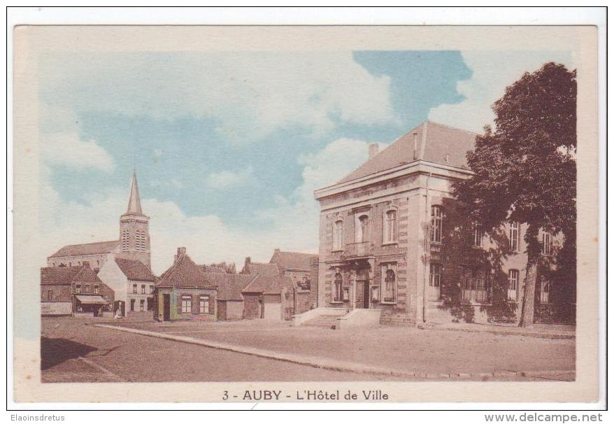 Auby (59) - L'Hôtel De Ville. Bon état, Non Circulé. - Auby