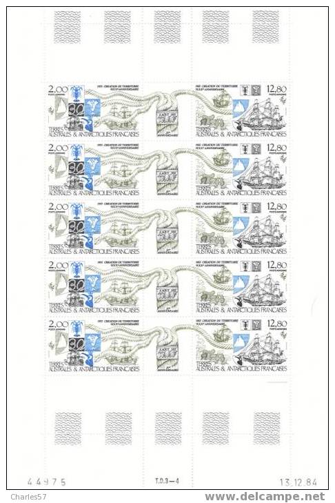 Y&T- PA91A  ** (1 Feuilles De 5 Triptyques) Cote 38,50€ - Poste Aérienne