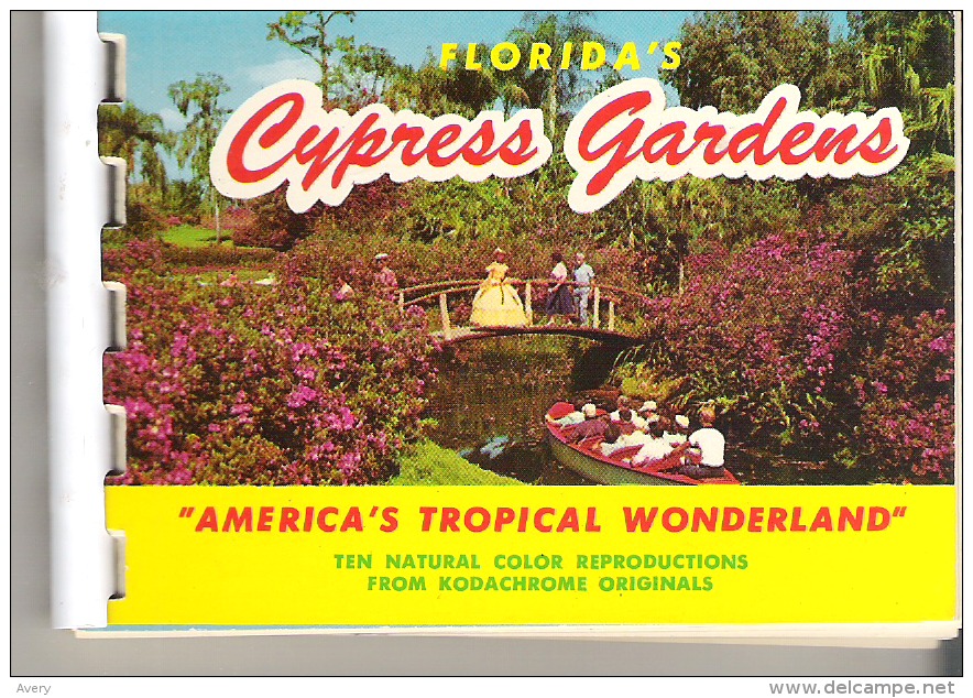 Florida's Cypress Gardens "America's Tropical Wonderland  Booklet Ten Natural Color Reproductions - Amérique Du Nord