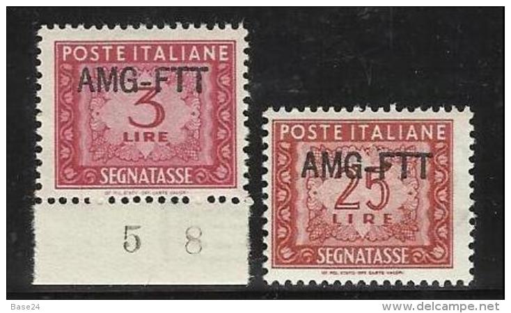 1949 Italia Italy Trieste A SEGNATASSE  POSTAGE DUE L.3 + L.25 MNH** - Segnatasse
