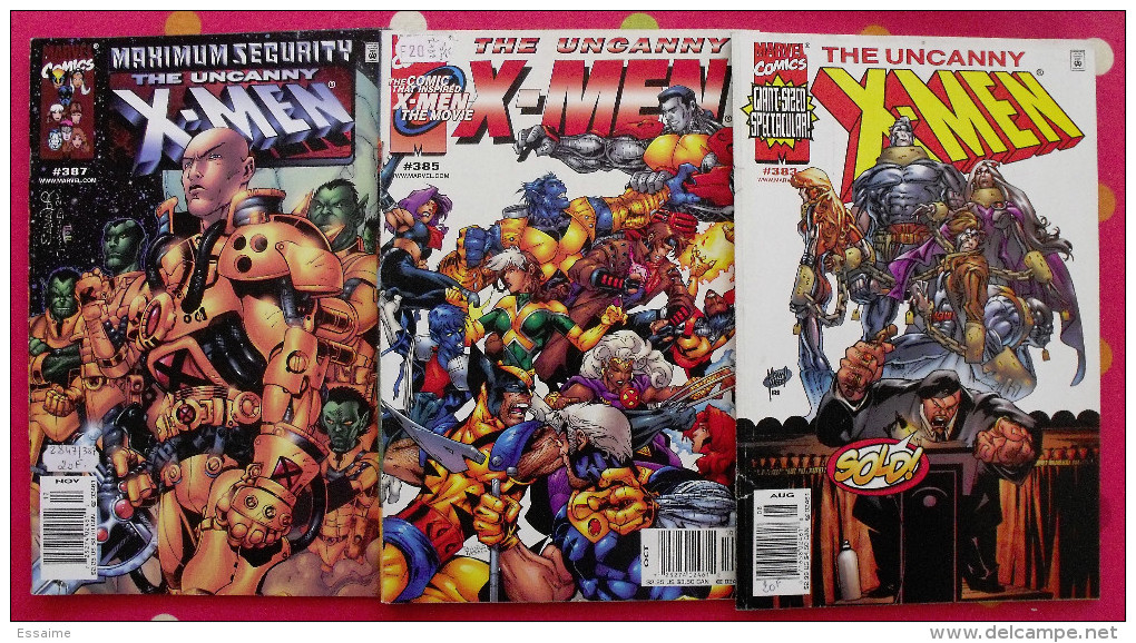 3 Numéros De The Uncanny X-Men En Anglais. Marvel Comicsk N° 383,385,387 De 2000. - X-Men