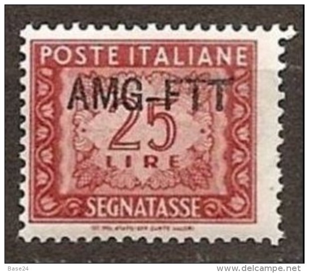 1949 Italia Italy Trieste A SEGNATASSE  POSTAGE DUE L.25 Rosso (25) MNH** - Portomarken