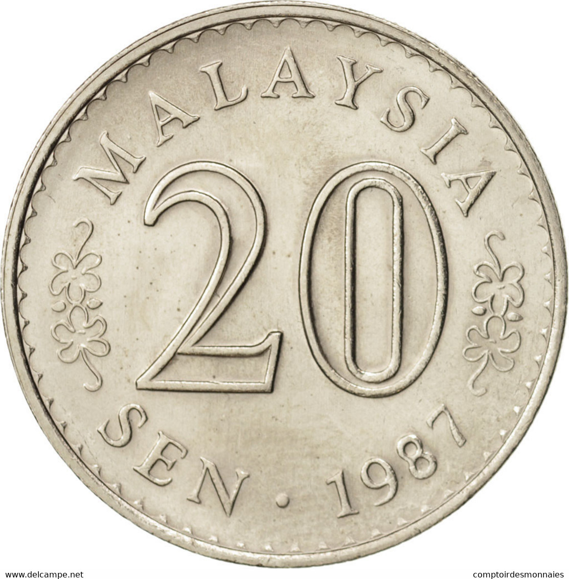 Monnaie, Malaysie, 20 Sen, 1987, Franklin Mint, SUP+, Copper-nickel, KM:4 - Malaysie