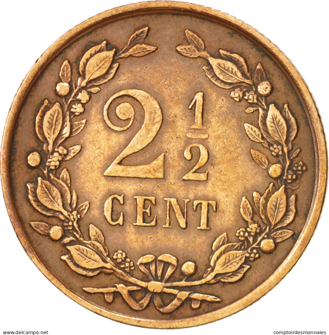 Monnaie, Pays-Bas, Wilhelmina I, 2-1/2 Cent, 1890, TTB+, Bronze, KM:108.2 - 2.5 Cent