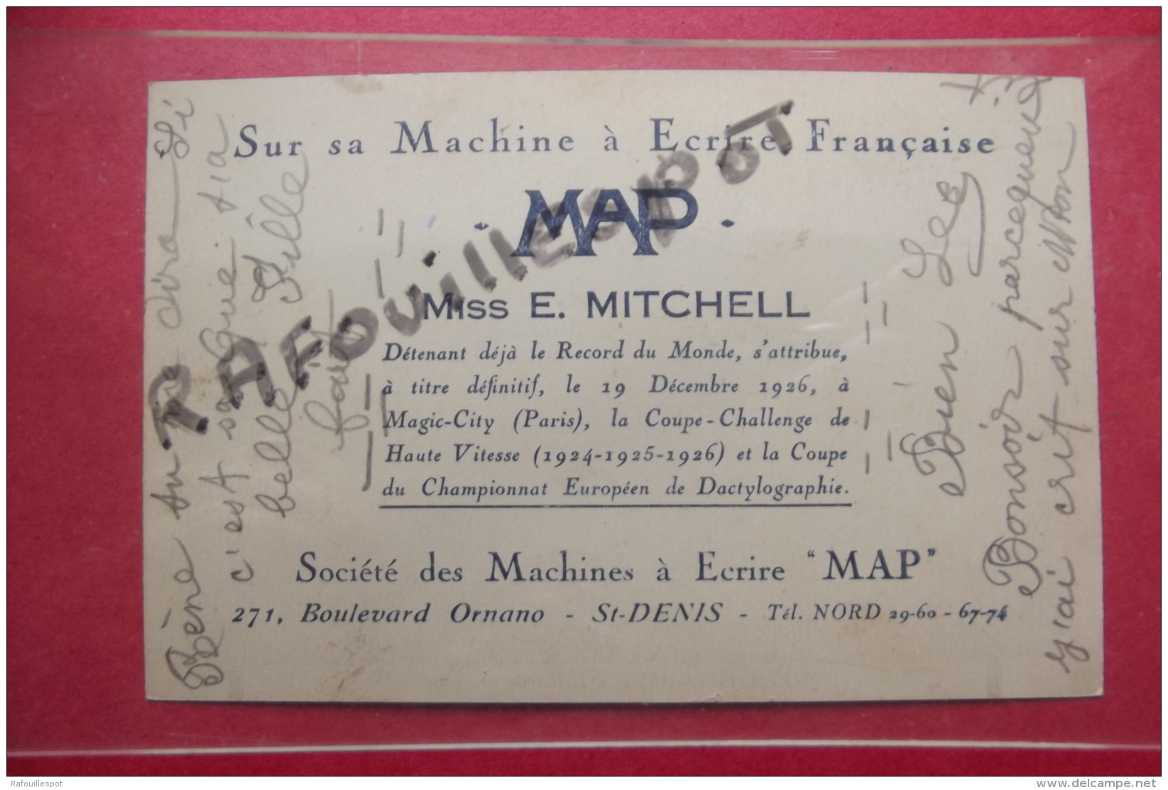 C P Miss E Mitchell Recordwoman Du Monde Pub Map - Altri & Non Classificati