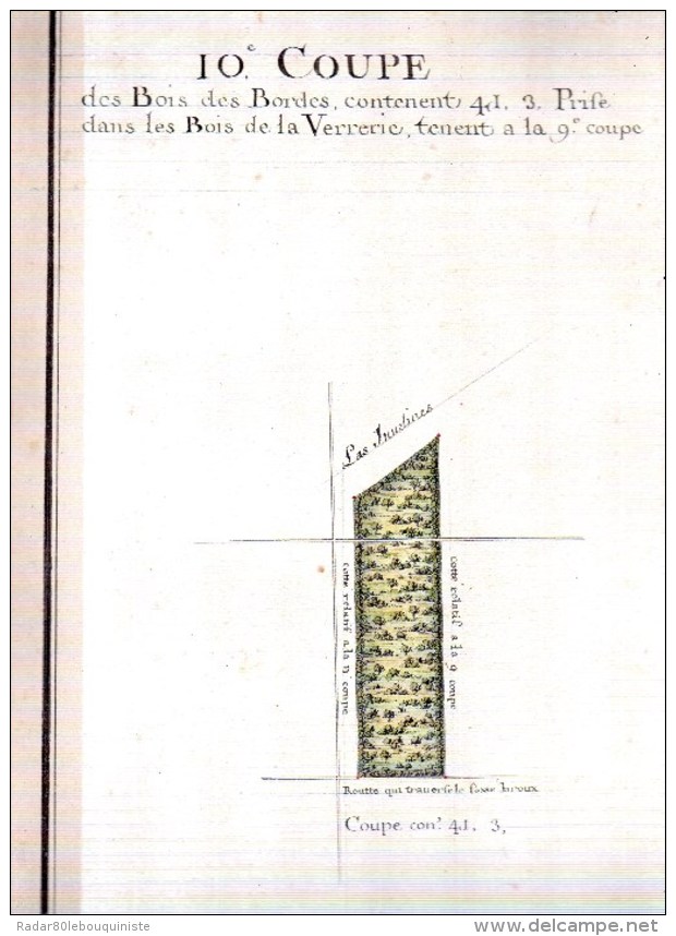 8 aquarelles originales 18e siècle des BORDES,Ferme de la verrerie.Yvelines (78) 405 X 245 mm.