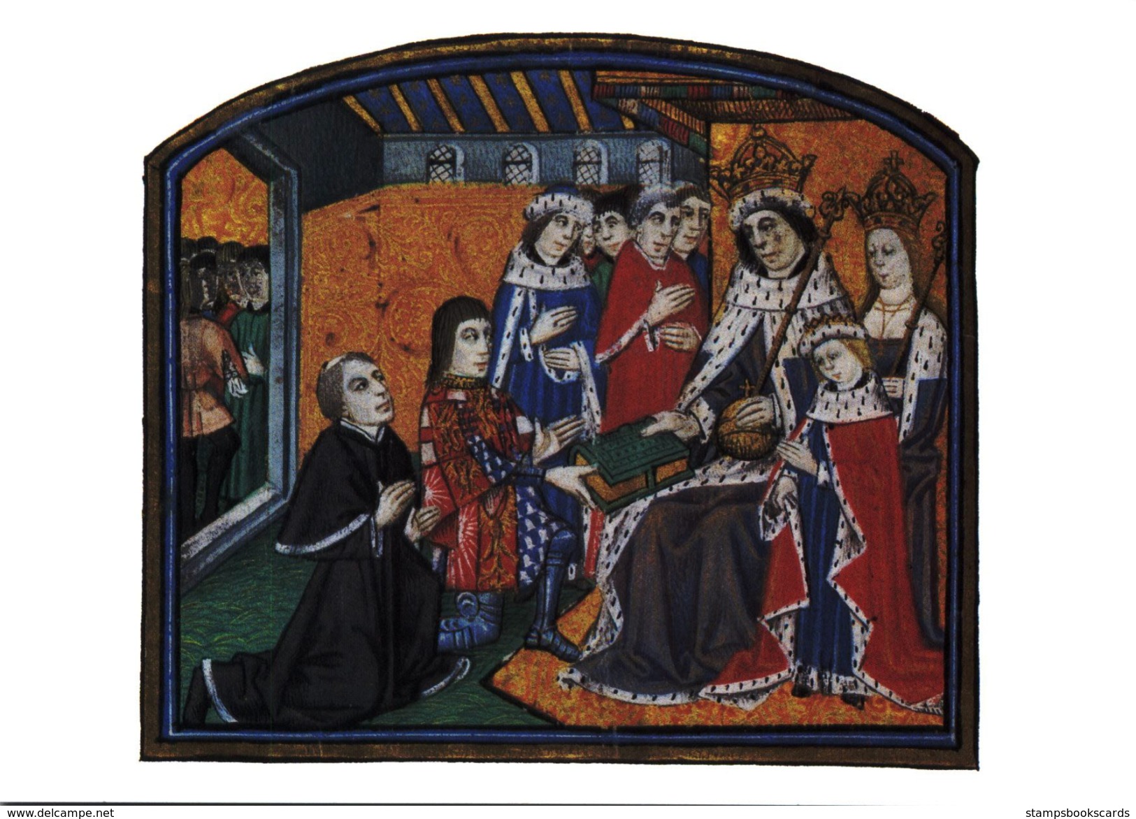 Court Of Edward IV Including His Son Edward V And Richard III Unused Card - History