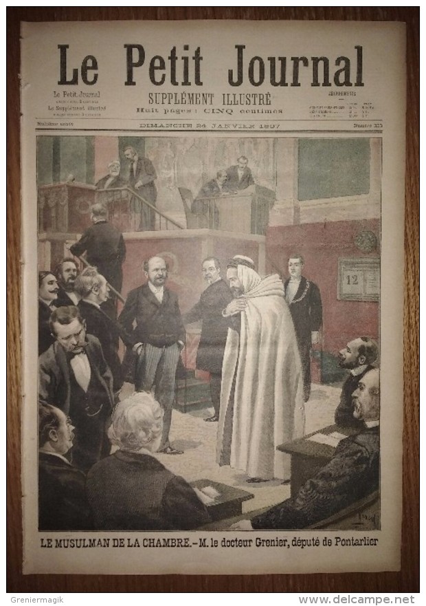 Le Petit Journal 24/01/1897 Docteur Grenier Député De Pontarlier - Accident De Tramway à Sèvres - Anglais Au Bénin - 1850 - 1899