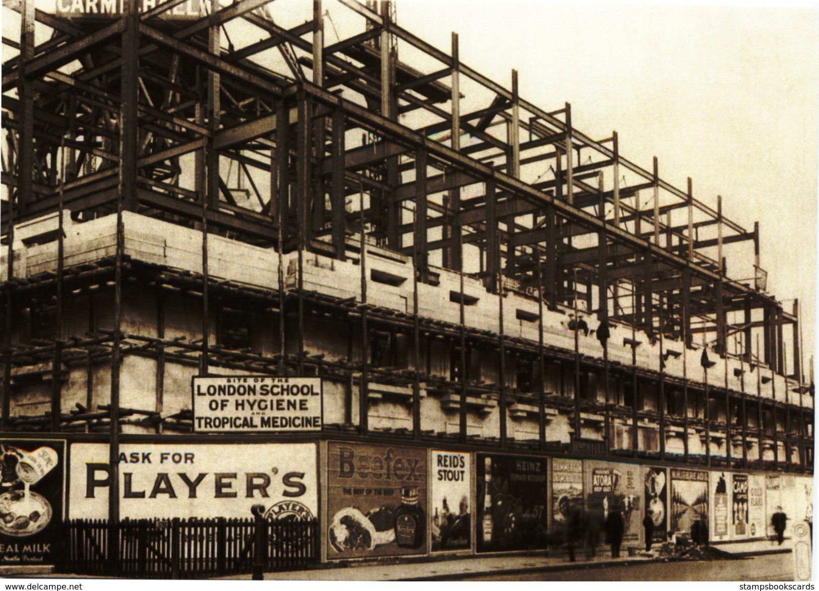 Construction Of The Keppel Street Building London School Of Hygiene & Tropical Medicine 1927 Modern Unused Card - Health