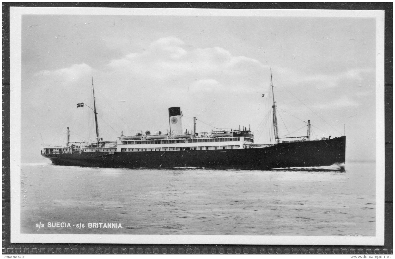 S/S SUEICA S/S BRITANNIA Swedish Lloyd Gothenburg Ship RP Postcard - Steamers