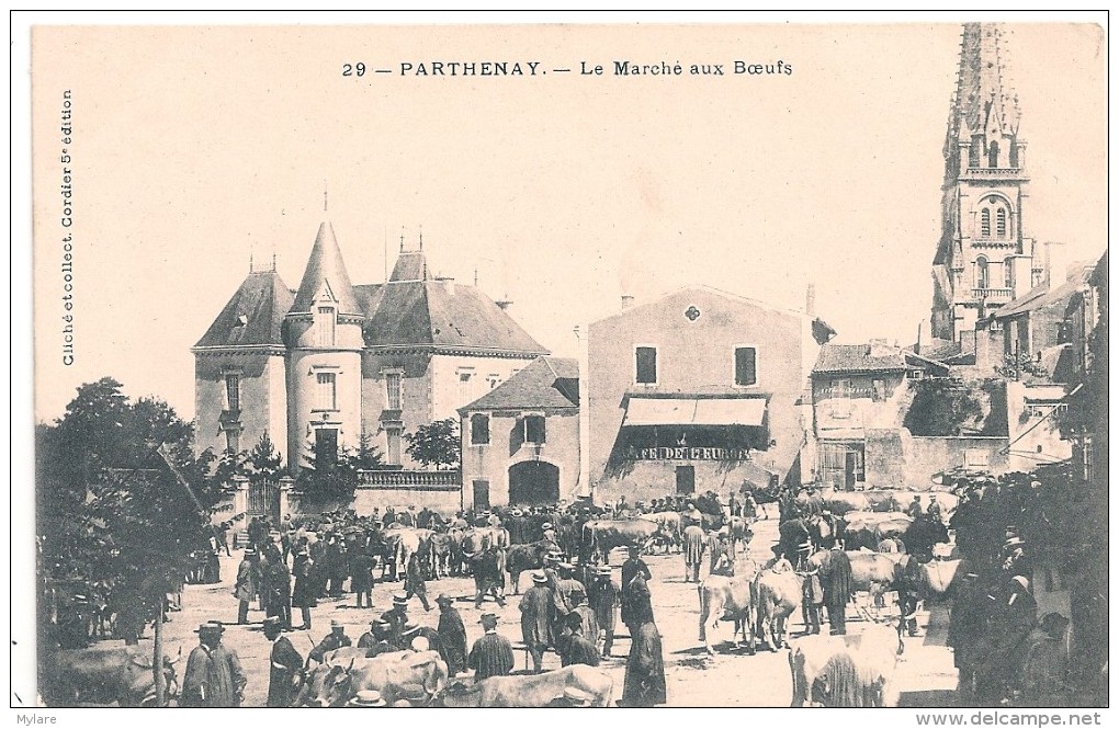 Cpa 79 Parthenay Le Marché Aux Boeufs - Parthenay