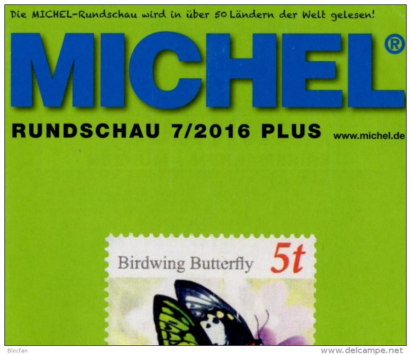 neu: Briefmarken MICHEL-Rundschau 7/2016 sowie 7/2016-plus 12€ new stamps of the world catalogue and magacine of Germany