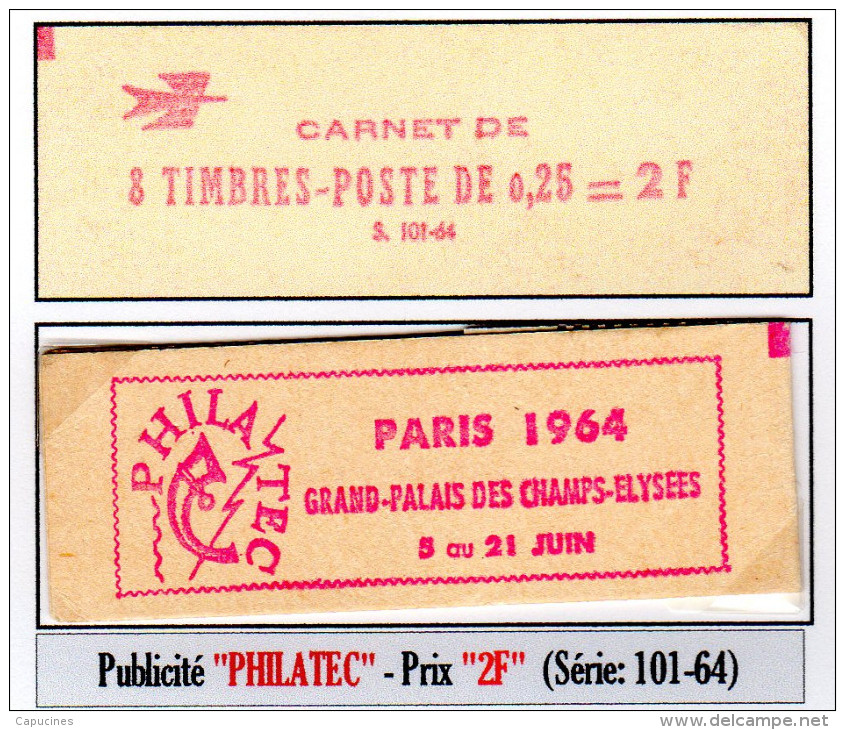 Coq De Decaris 0,25 F -  1331-C3** (Carnet 8 T. -Publicité PHILATEC - Série 101-64 Avec Mention "5 Au 21 Juin") - Autres & Non Classés