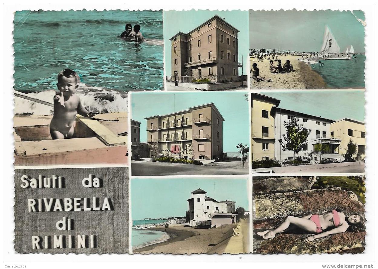 SALUTI DA RIVABELLA DI RIMINI VIAGGIATA FG - Rimini