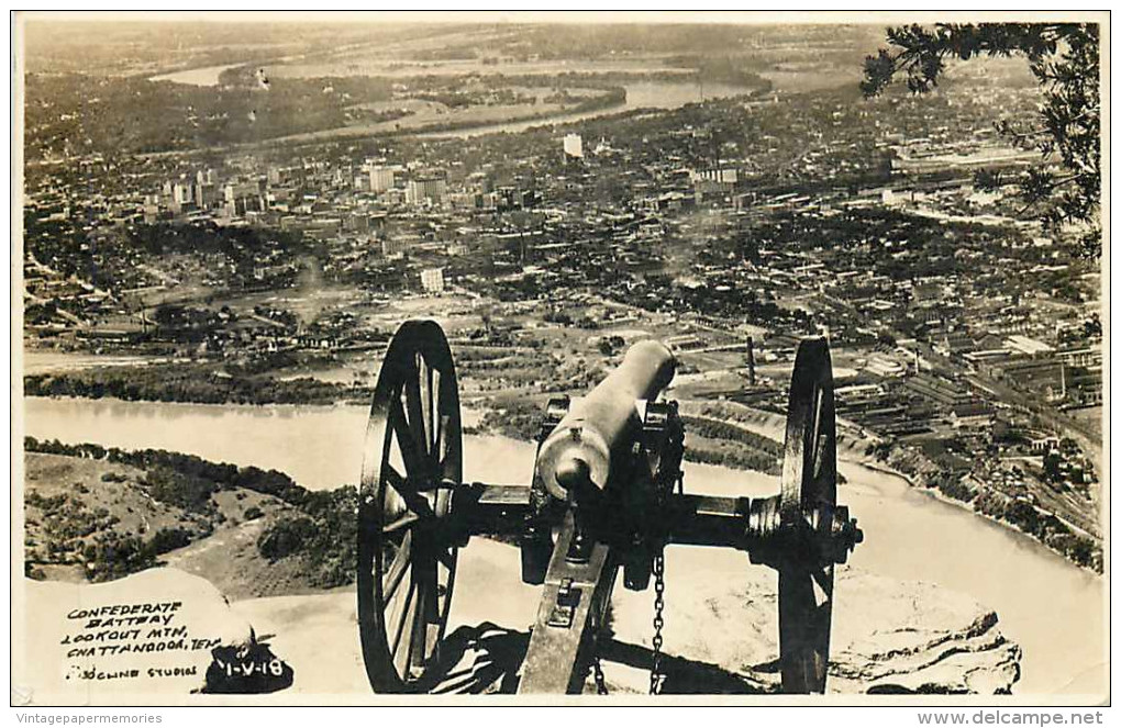 270335-Tennessee, Chattanooga, RPPC, Lookout Mountain, Confederate Battery, Cline Photo No 1-V-18 - Chattanooga