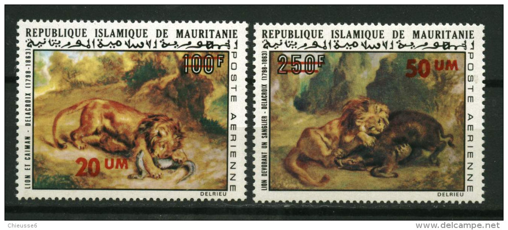 Mauritanie ** PA N° 153/154 - Tableaux De Delcroix "lion Et Caïman" "lion Et Sanglier" - - Mauretanien (1960-...)