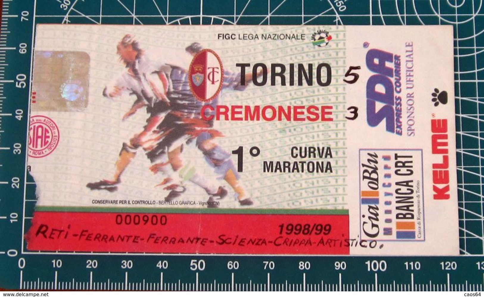 Calcio Ticket BIGLIETTO TORINO - CREMONESE 1998-99 - Biglietti D'ingresso