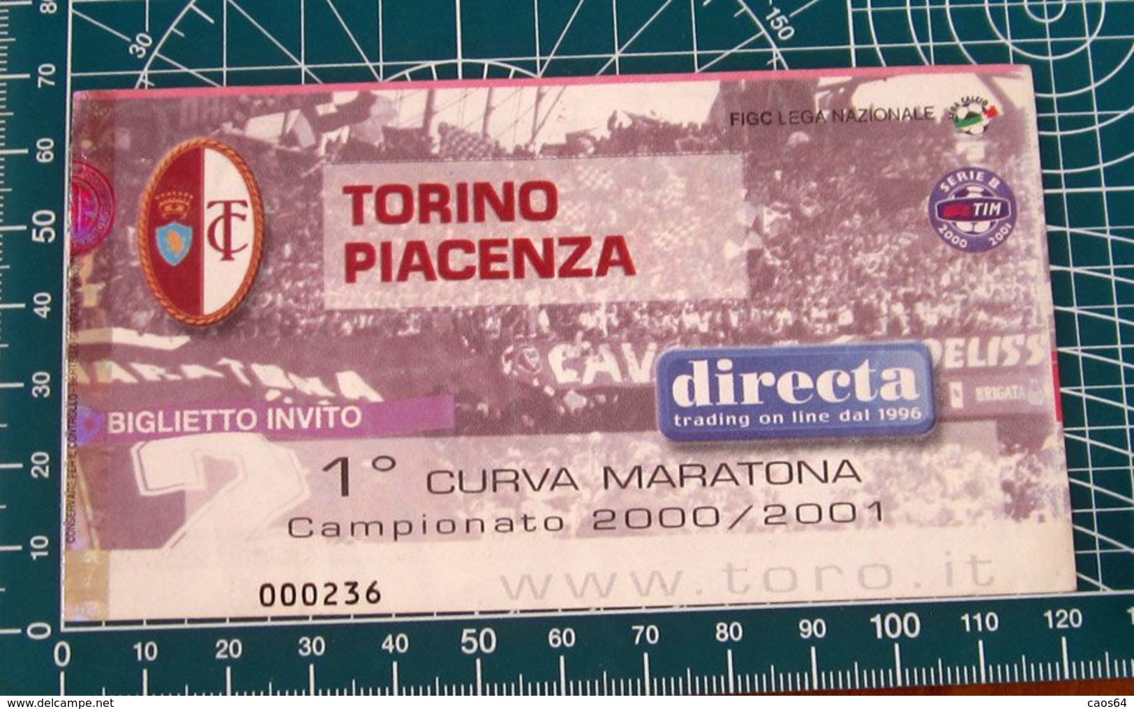 Calcio Ticket BIGLIETTO TORINO - PIACENZA MARATONA 2000/2001 - Tickets D'entrée