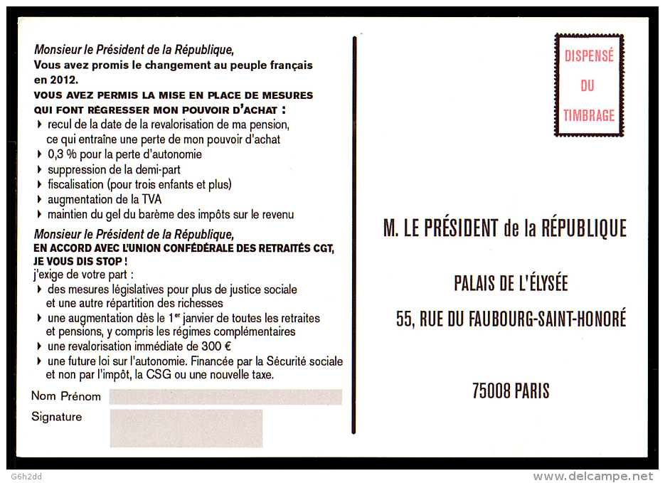 B4-02Y- Carte Pétition Au Président De La République, Pseudo PAP - Enteros Privados