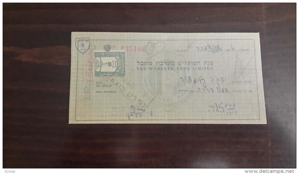 Israel-the Workers Bank Limited-(number Chek-435166)-(15lirot)-1946- - Israel