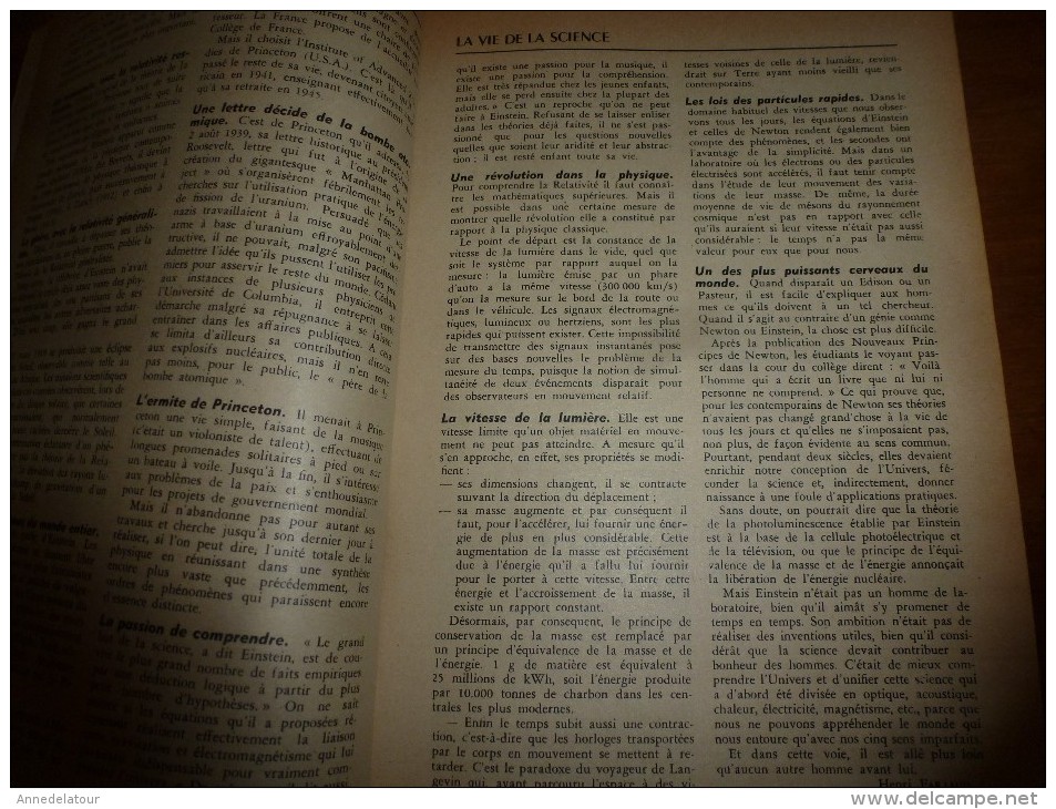 1955 SCIENCE Et VIE N° 453:Titres :voir SOMMAIRE  2e Photo :EINSTEIN; Jeu D' ECHEC; Atome; Plus De Vie; Etc - Science