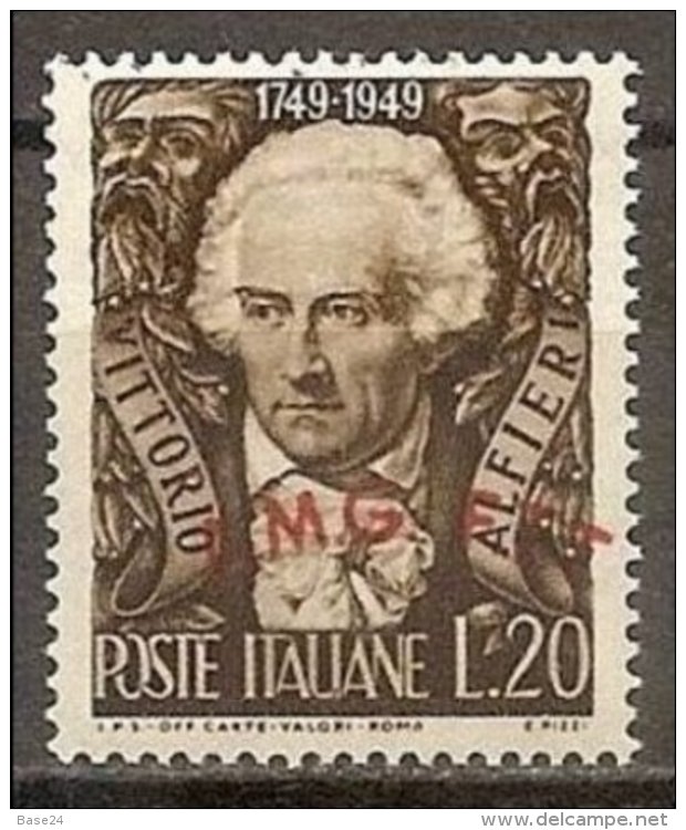 1949 Italia Italy Trieste A  VITTORIO ALFIERI Serie MNH** - Ecrivains