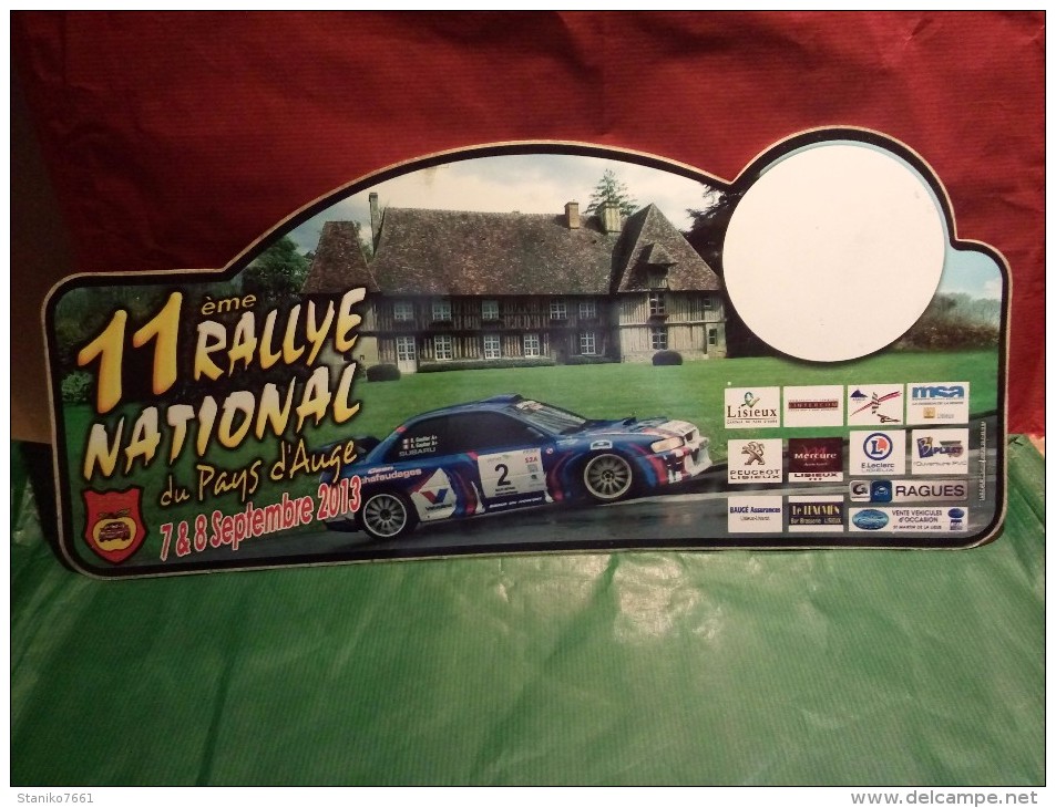 PLAQUE DE RALLYE LISIEUX DOUBLE FACE  2003 / 2011 DES 10 ANS 1ER RALLYE NATIONAL DU PAYS D'AUGE - Plaques De Rallye