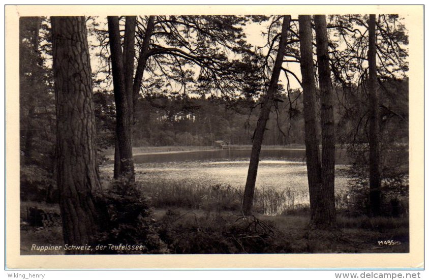 Neuruppin - S/w Ruppiner Schweiz  Der Teufelssee - Neuruppin