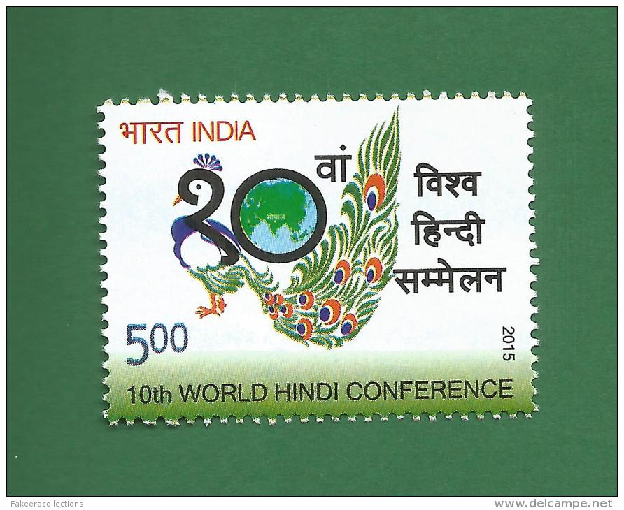 INDIA 2015 INDE INDIEN - WORLD HINDI CONFERENCE At Bhopal - MNH ** -  PEACOCK , LANGUAGE , LANGUAGES As Scan - Other & Unclassified