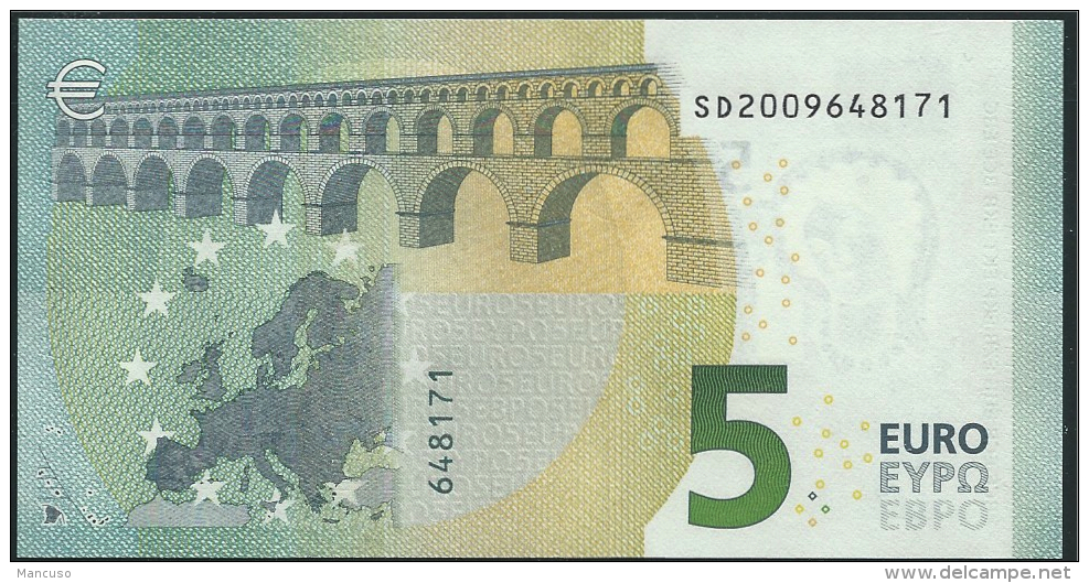 &euro; 5 ITALY  SD S001 B3  DRAGHI  UNC - 5 Euro