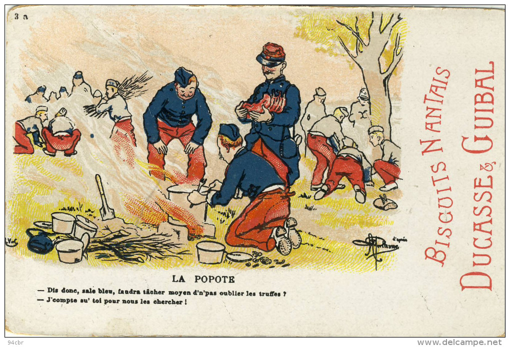 CPA (militaria Humoristique)  LA POPOTE(illustrateur Guillaume)pub Biscuits Nantais Ducasse Et Guibal - Guillaume