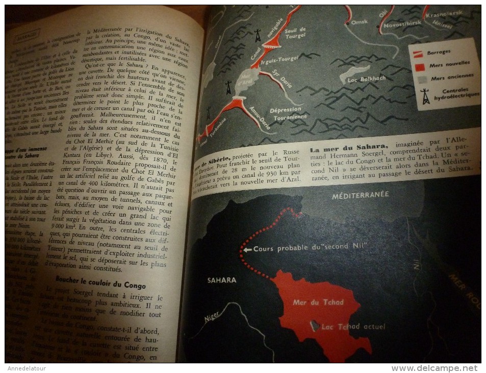 1956 SCIENCE et VIE n° 461: SOMMAIRE en  2e photo :Minou Drouet-secrets;Avion-sousmarin;ANTIPROTON;Bouddhas géants..etc