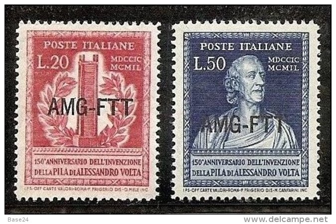 1949 Italia Italy Trieste A  ALESSANDRO VOLTA Serie Di 2v. MNH** - Fisica