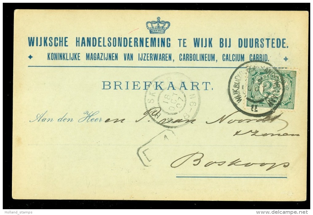 HANDGESCHREVEN BRIEFKAART Uit 1907 Van GROOTRONDSTEMPEL WIJKbijD:STEDE-SANDENB:LAAN Naar BOSKOOP  (10.472o) - Lettres & Documents