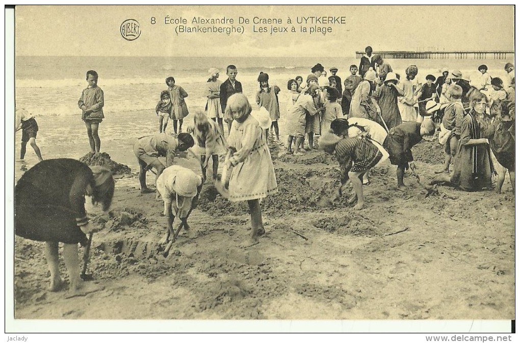 Ecole Alexandre De Craene à Uytkerke (Blankenberghe) - Les Jeux à La Plage.  (2 Scans) - Blankenberge