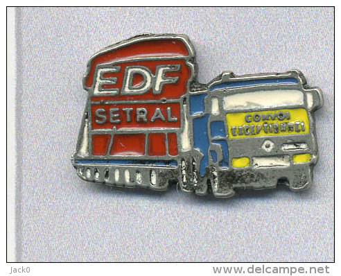 Pin´s  E D F  SETRAL  Camion  RENAULT  Transport  Convoi Exceptionnel - EDF GDF