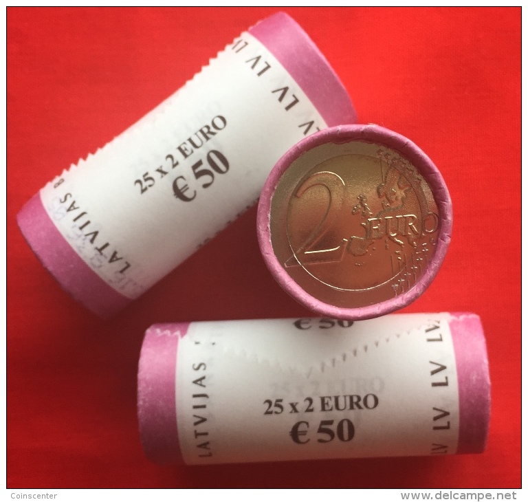 WHOLESALE (1 Roll = 25 Coins): Latvia 2 Euro 2016 "Cow" BiMetallic UNC - Latvia