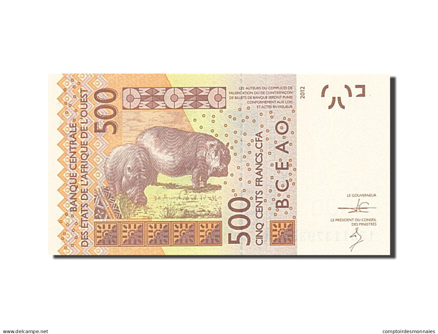 Billet, West African States, 500 Francs, 2012, 2012, NEUF - West African States