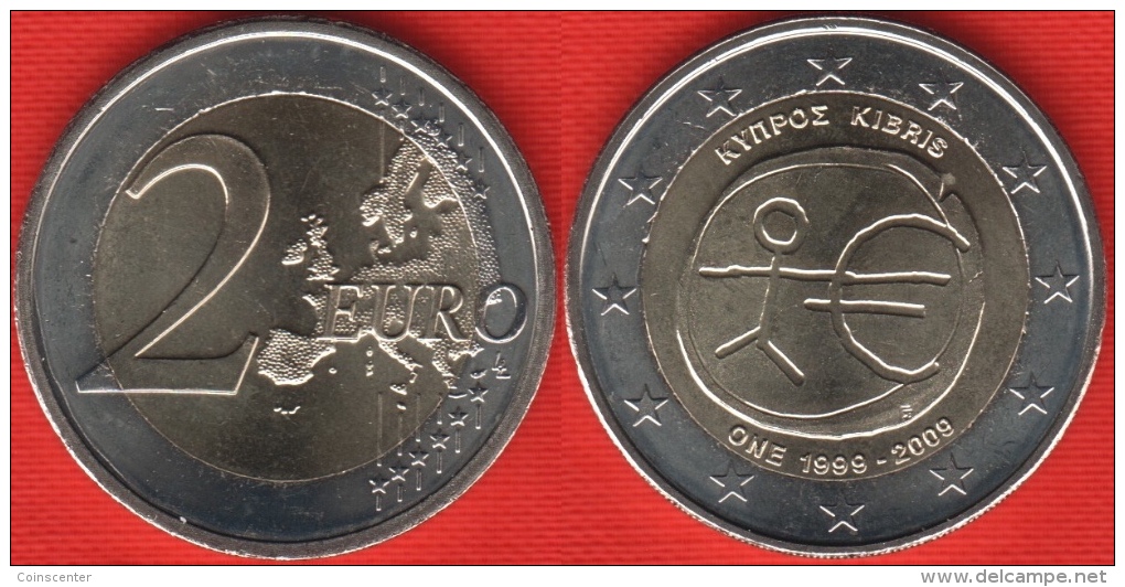 Cyprus 2 Euro 2009 "EMU - Introduction Of The Euro" BiMetallic UNC - Zypern