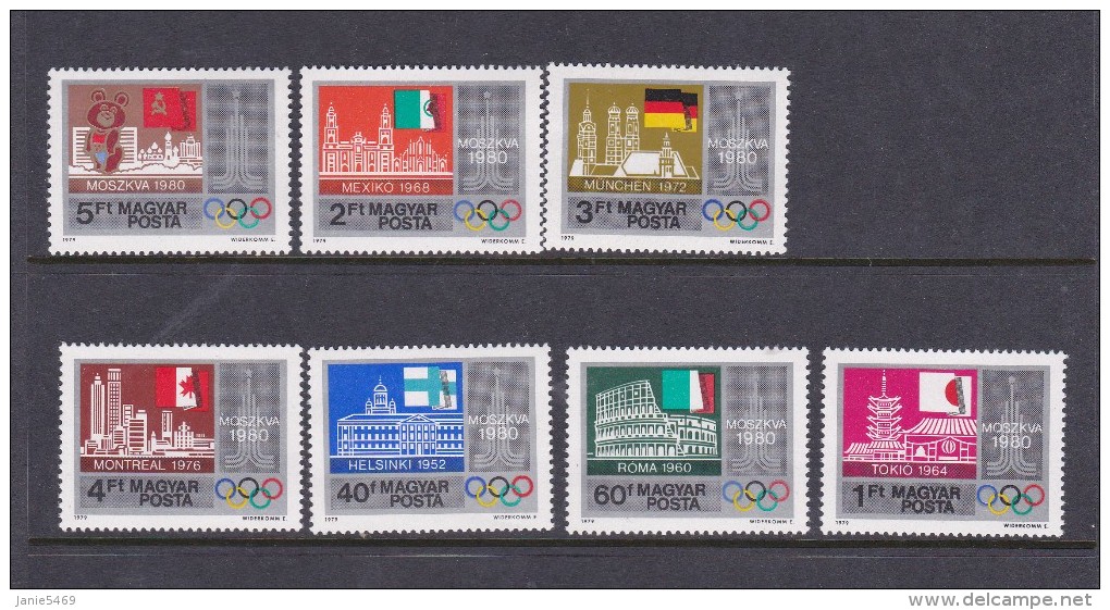 1980 Moscow Hungary MNH Set - Summer 1980: Moscow